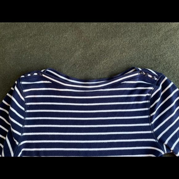 Lauren Ralph Lauren Women’s Small P Navy Blue And White Striped Dress - Picture 2 of 5